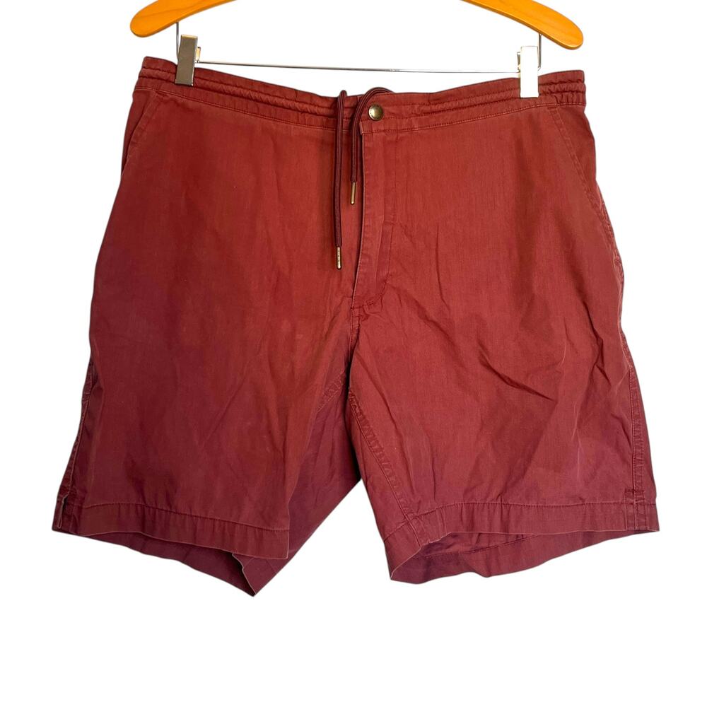 Taylor Stitch Adventure Shorts Rust Red Cotton Nylon Casual Minimalist Size 34